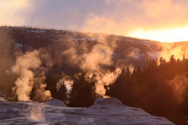 Die Geysire in Yellowstone trotzen dem langen Winter