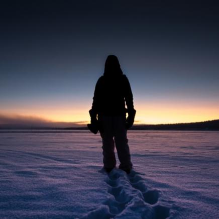 Lappland Jerisjärvi-See bei Sonnenuntergang um 14:00.