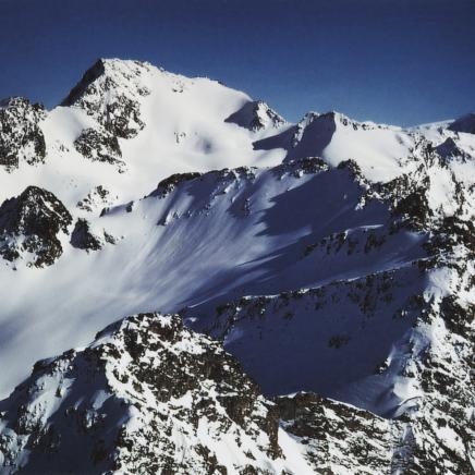 Verschneite Berge in Verbier VS